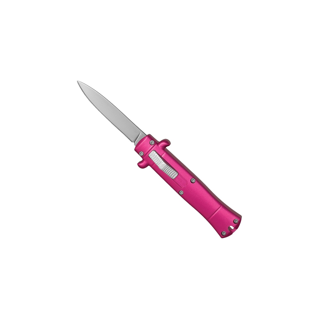 Pink Pocket Quick-Deploy OTF Knife - Anodized Aluminum