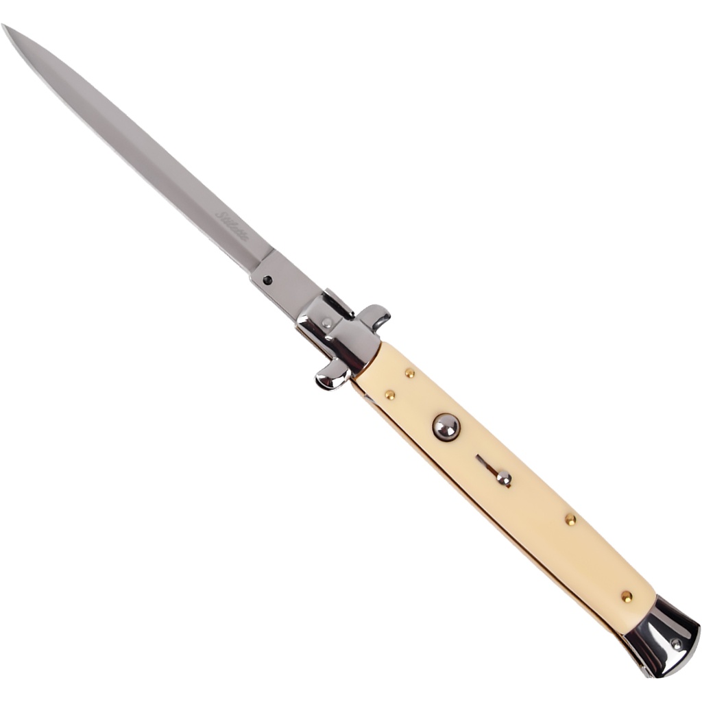 Godfather Silhouette XL Stiletto Switchblade - Ivory Handle