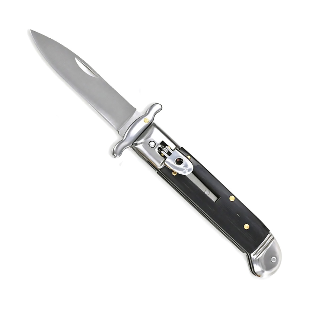 ClassicGuard Retractable-Guard Stiletto Automatic Knife - Black Wood