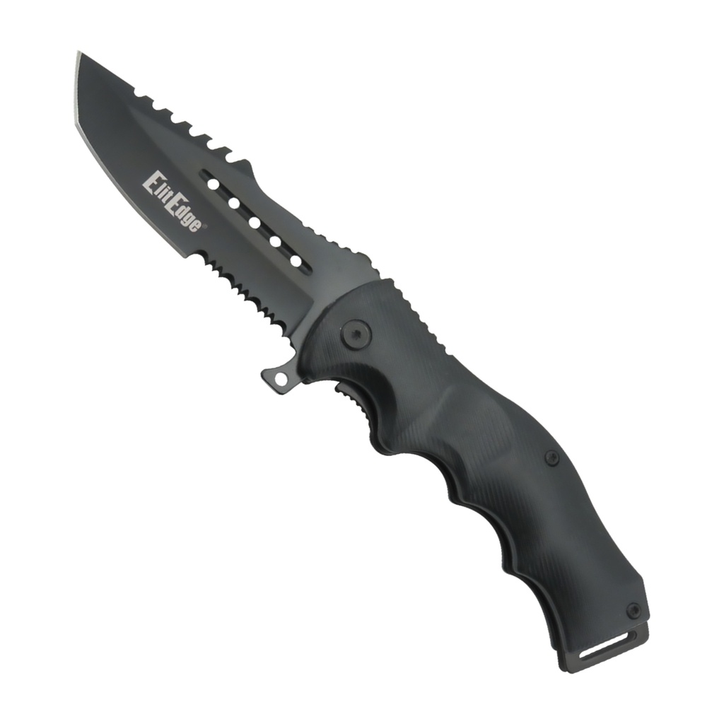 Blackout Grip Rapid-Deploy Spring Assisted Knife - Matte Black