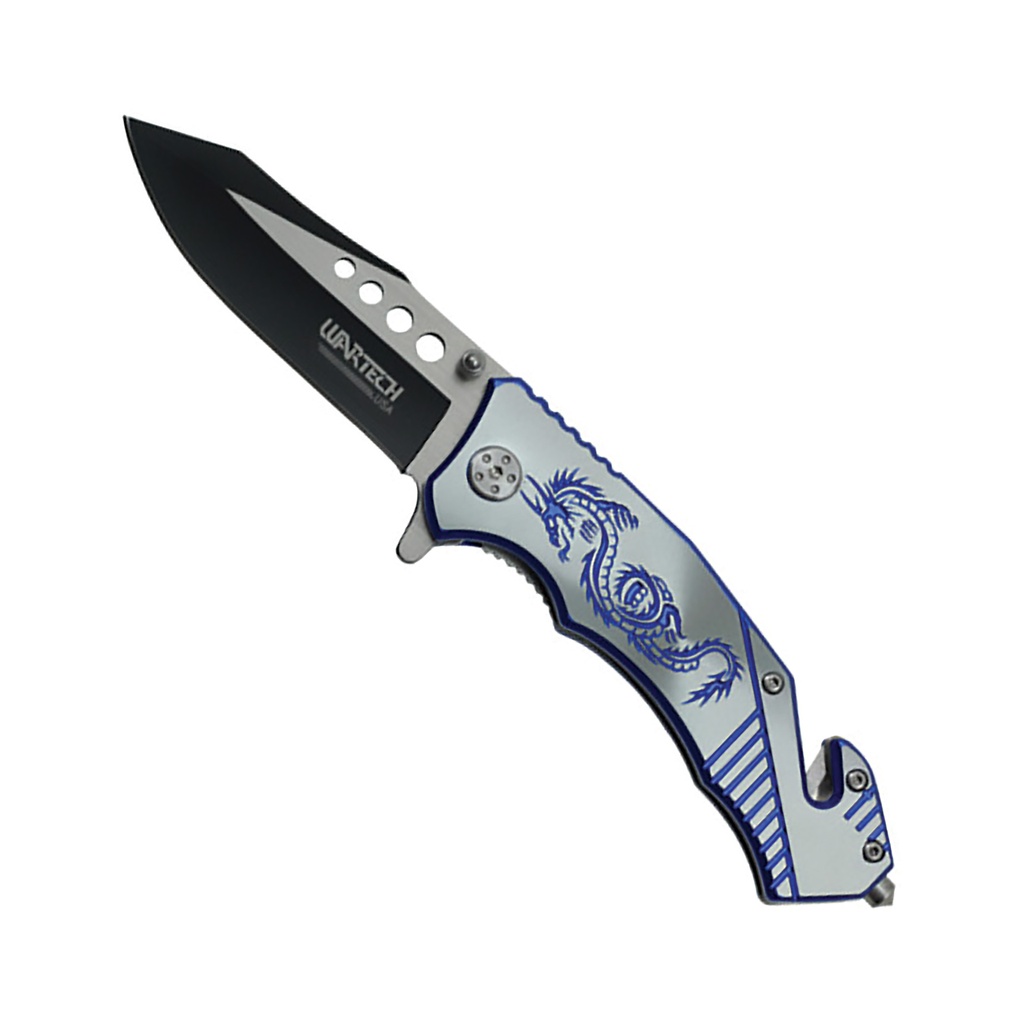 Cerulean Dragon Quick-Deploy Rescue Knife - Blue Dragon Graphic