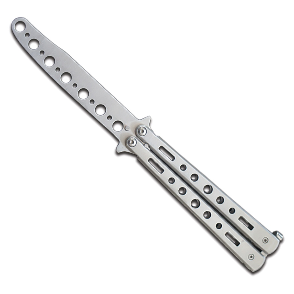 Monochrome Balance Butterfly Knife Trainer - Matte Silver