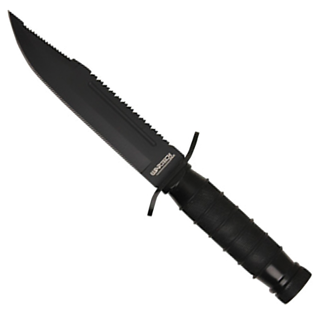 Sentinel Cache Integrated Fixed Blade Survival Knife - Black Matte