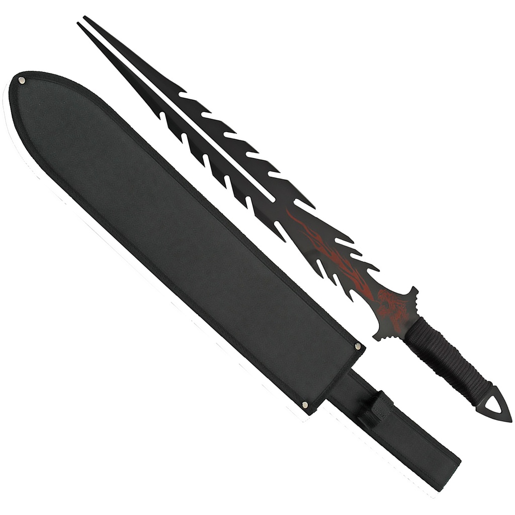 Fire Reaper Dual-Edge Short Sword - Black Steel