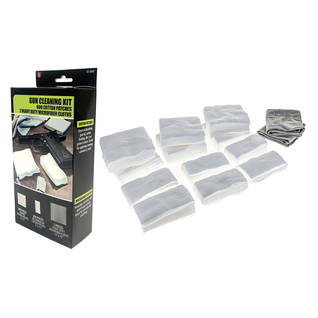 Zero-Drift Accuracy Gun Cleaning Patches Kit - White Cotton