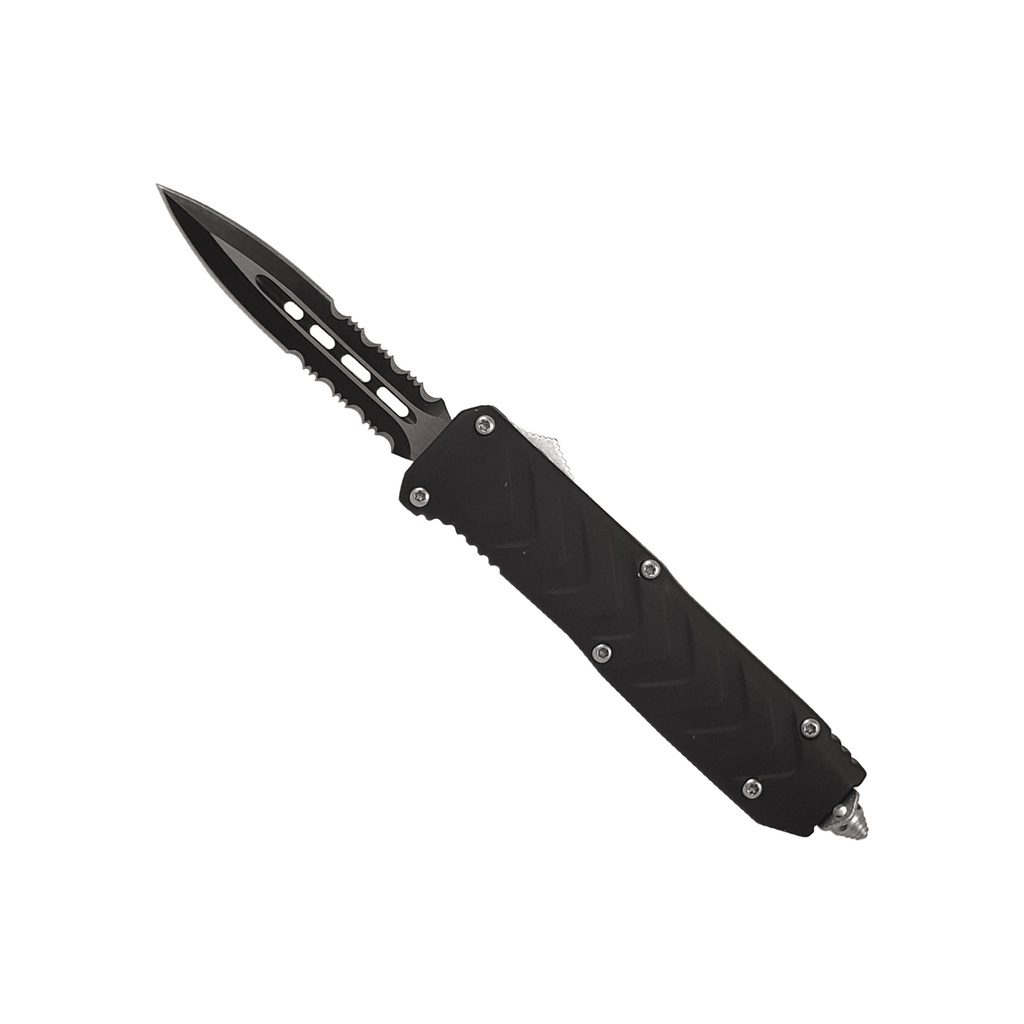 V-Grip Microframe Double-Edge OTF Knife - Matte Black
