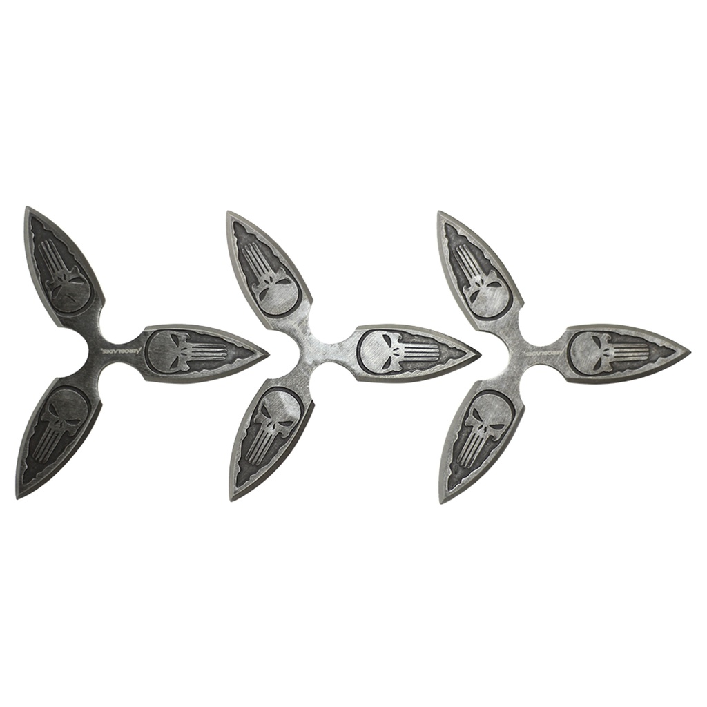 Reaper Tri-Edge 3-Piece Throwing Star Set - Midnight Black