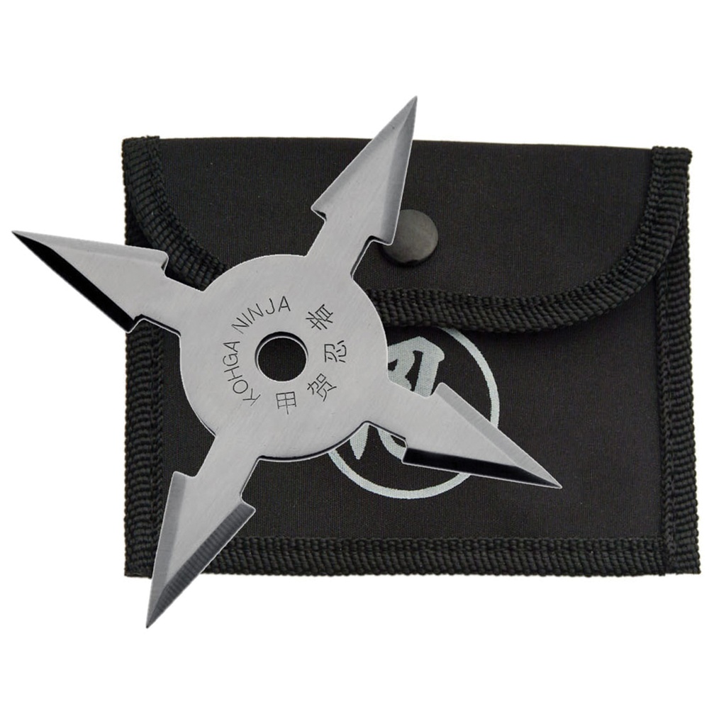 Compass Balance Quad-Edge Throwing Star - Silver