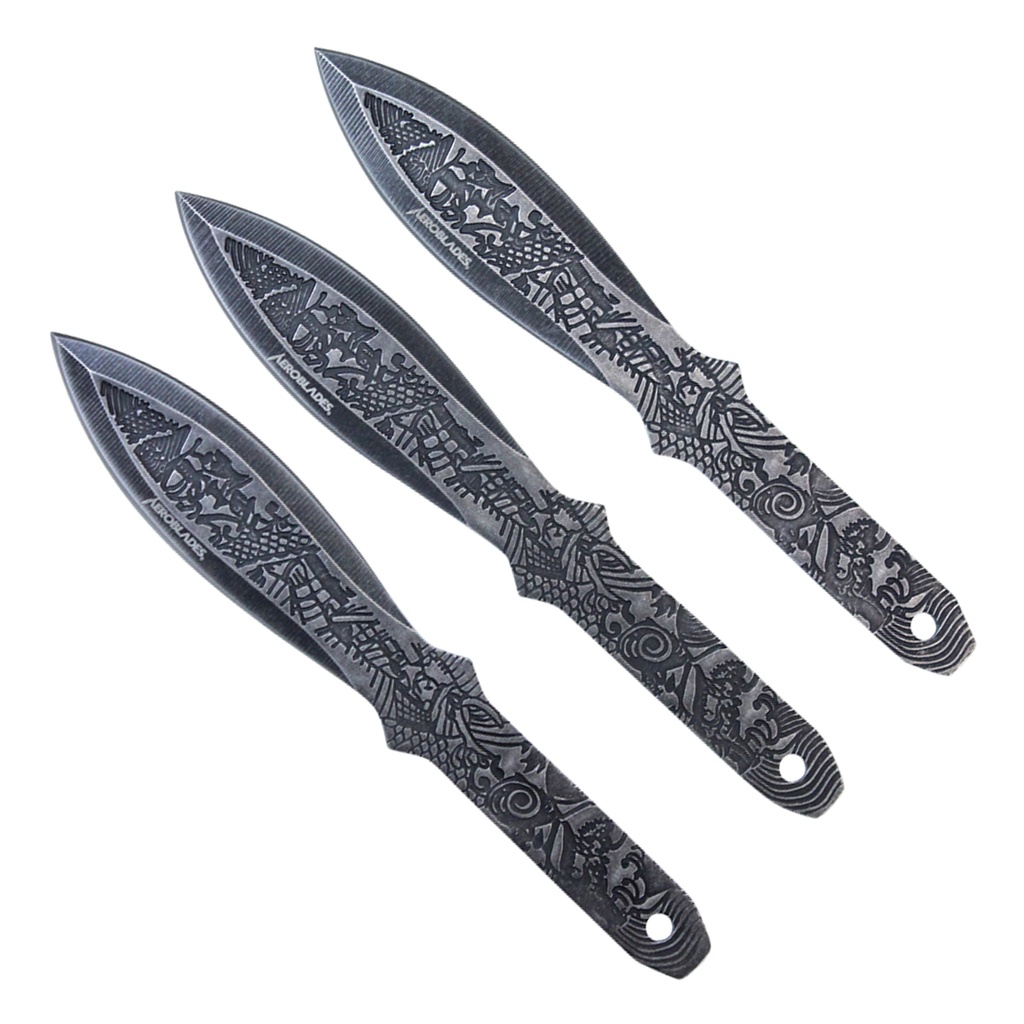 Bushido Balance Precision Throwing Knife Set - Matte Black Steel