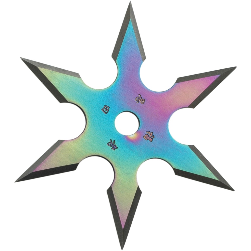 Neon Ronin Precision Throwing Star - Rainbow Titanium