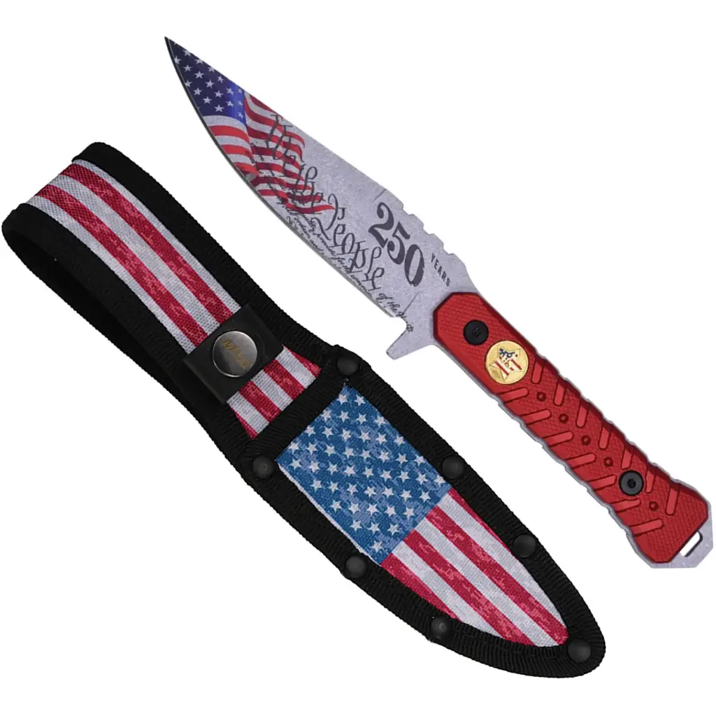Liberty Oath Anniversary Fixed Blade Knife - Red Patriot