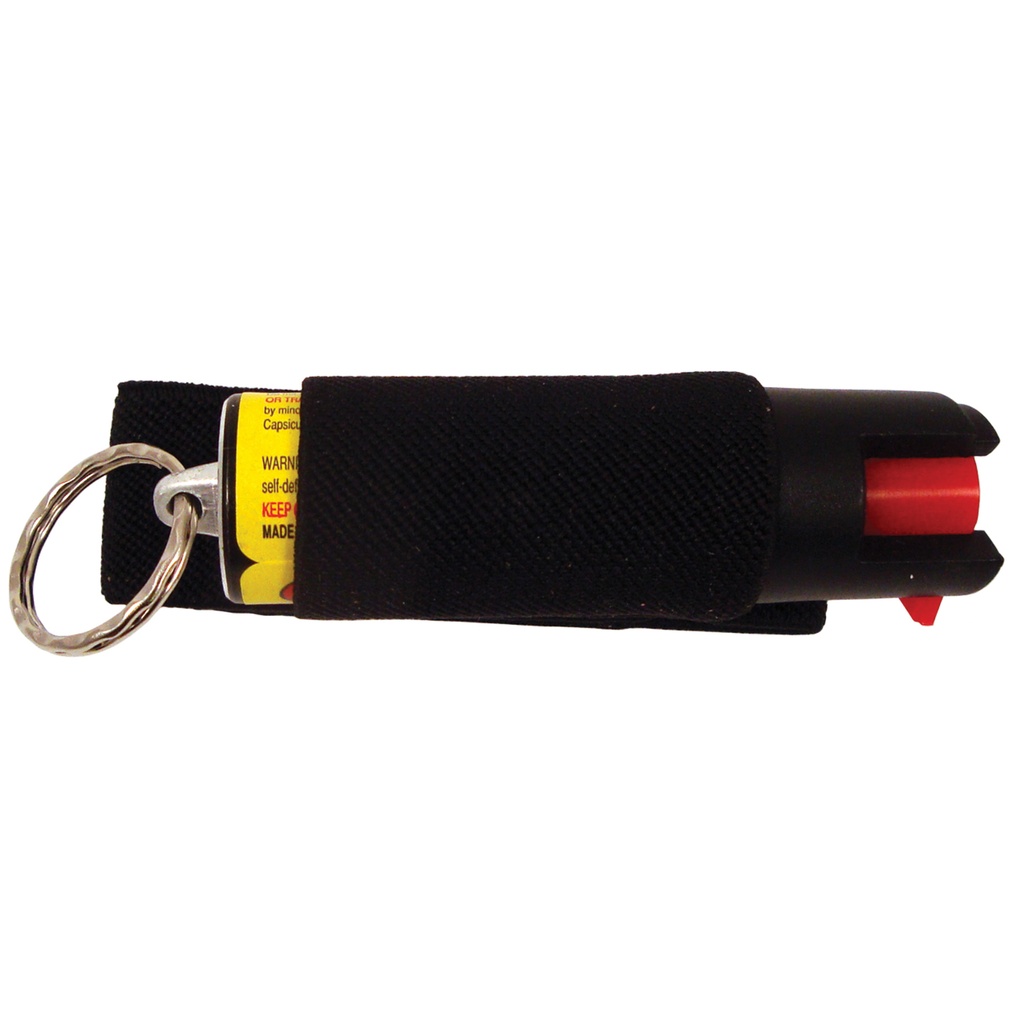 Hands-Free Crime Halter Jogger Pepper Spray Keychain - Black