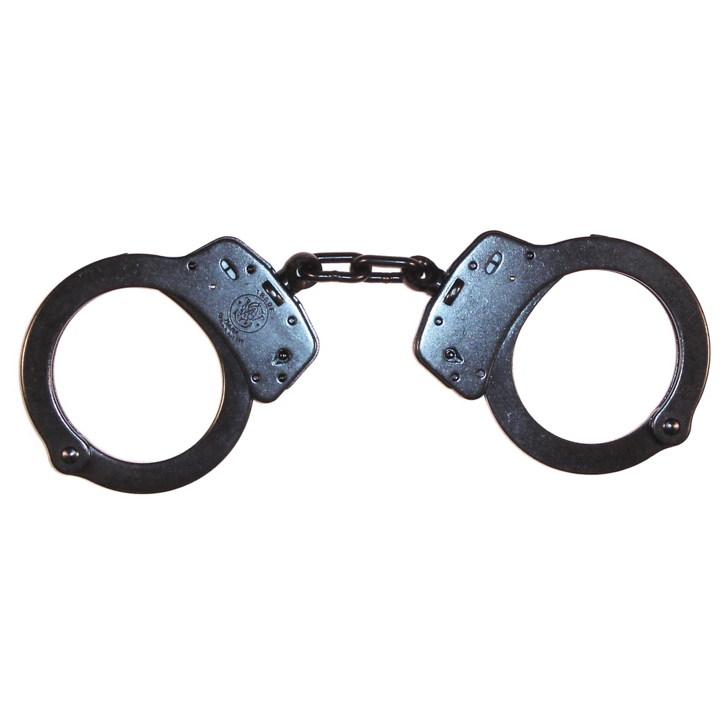 Black Custody Standard Chain Handcuffs - Matte Steel