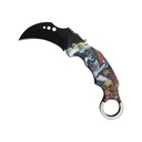 Dead Love Skull Quick-Deploy Automatic Karambit Knife - Matte Black