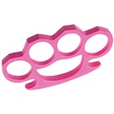 Rose Shield Compact Grip Brass Knuckles - Pink Steel