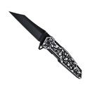 Venom Kiss Skull Quick-Deploy Spring-Assisted Knife - Black Aluminum