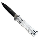 Spearpoint Contrast Precision Butterfly Knife - Silver Aluminum