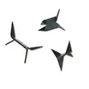 Shadow Upright Access-Control Caltrops - Black Steel