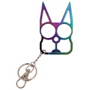 Urban Prowler Quick-Grip Cat Self Defense Keychain - Rainbow Steel