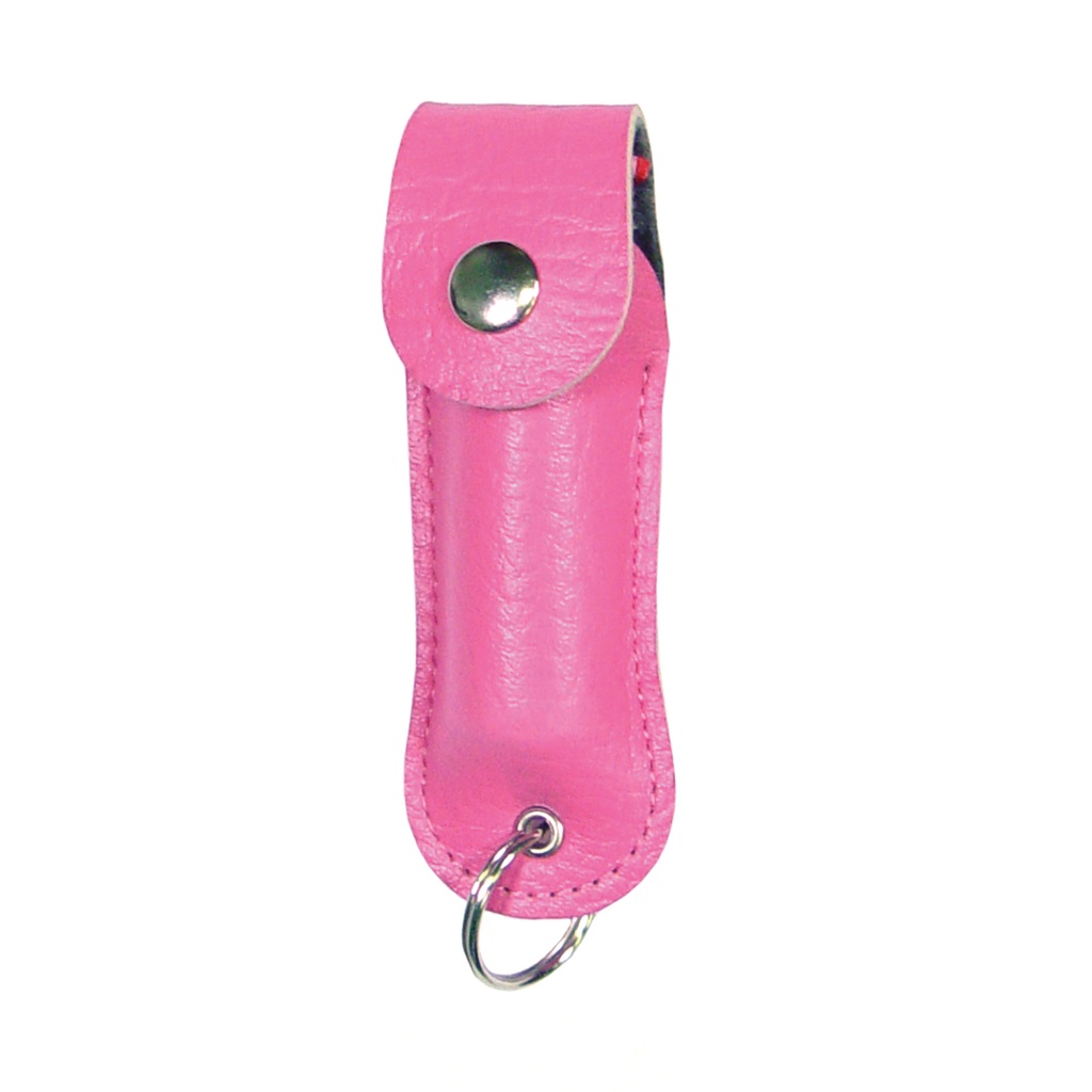 BrightGuard Quick-Access Keychain Pepper Spray - Pink Leatherette