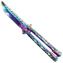 Metalliglide Safe-Edge Butterfly Knife Trainer - Rainbow Steel