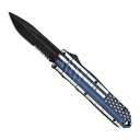 Blue Line Patriot Rapid-Deploy OTF Knife - Stonewash Steel