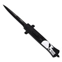 Skull Sentinel Quick-Deploy OTF Knife - Black Blade