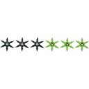 Biohazard Vortex Balanced Throwing Stars - Black & Green Steel