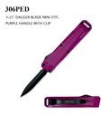 Violet Pulse Double‑Action Mini OTF Knife - Purple Aluminum