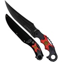 Fireline Honor Tribute Fixed Blade Knife - Red Black