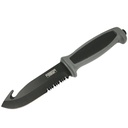 Defender-Xtreme 9.5" Gray Rubber Handle Hunting Knife with Gut Hook